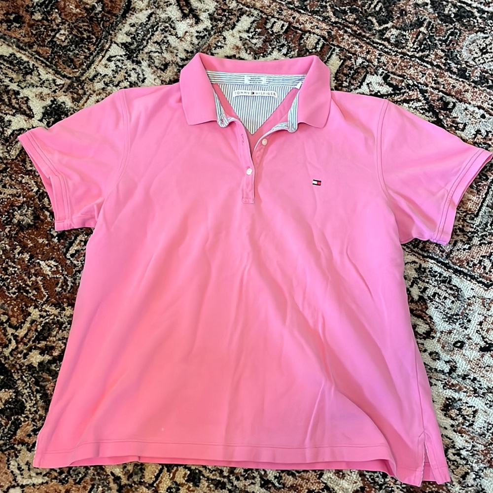 women’s pink tommy hilfiger polo